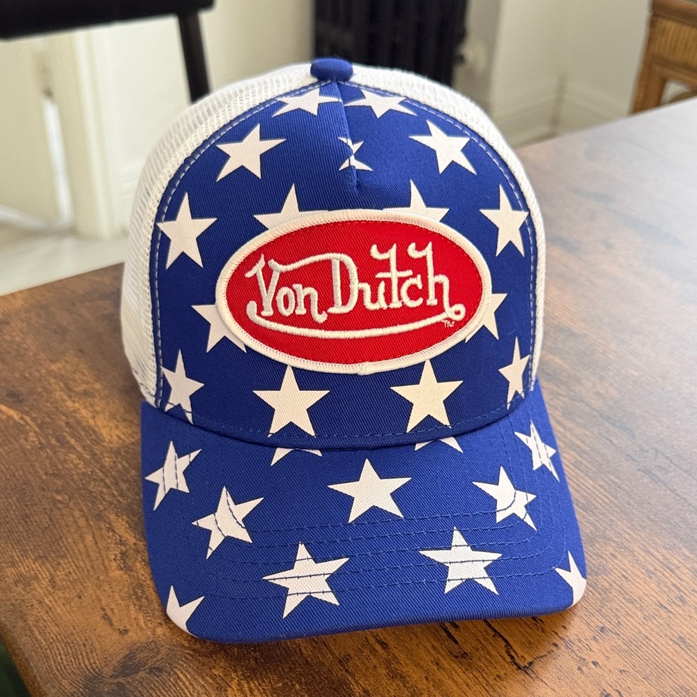Von Dutch Blue and White Star Cap